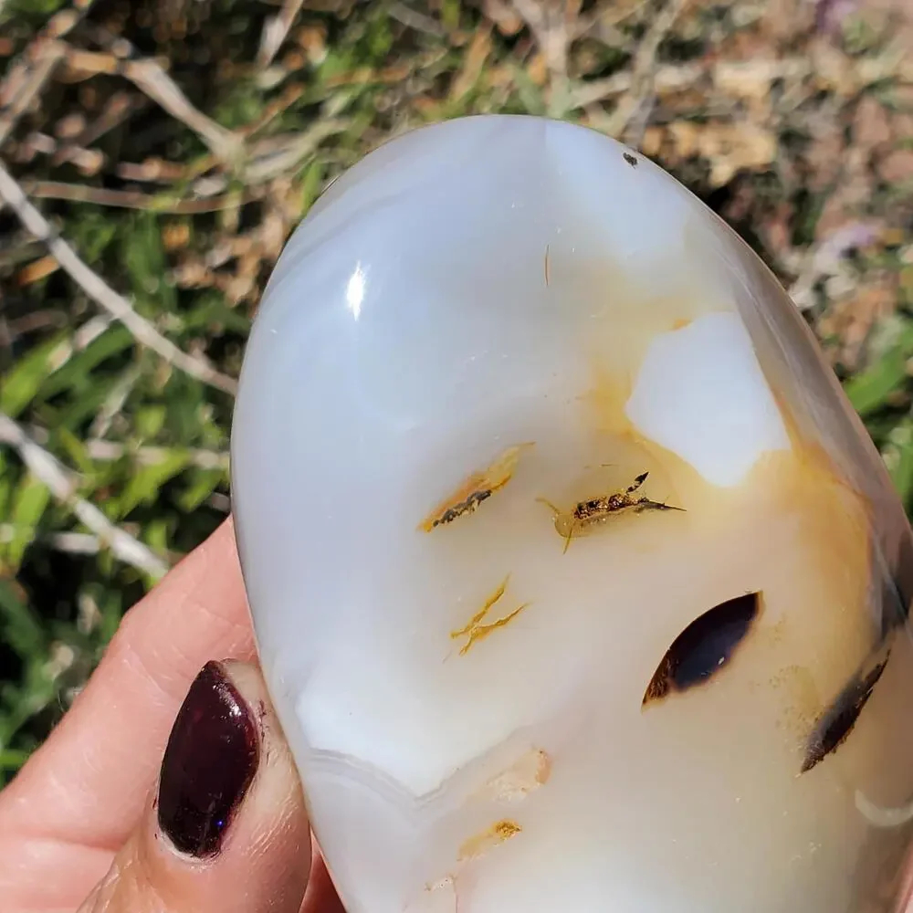 Dendritic Agate Purple Inclusions Freeform Quality Crystal 262 Grams